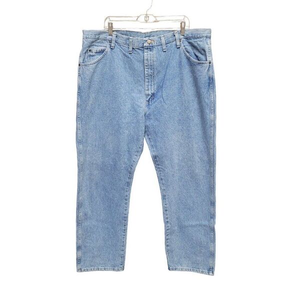 Wrangler Jeans Mens 44X30 Blue Premium Denim Straight Leg Regular Fit 96501SL - Picture 1 of 12